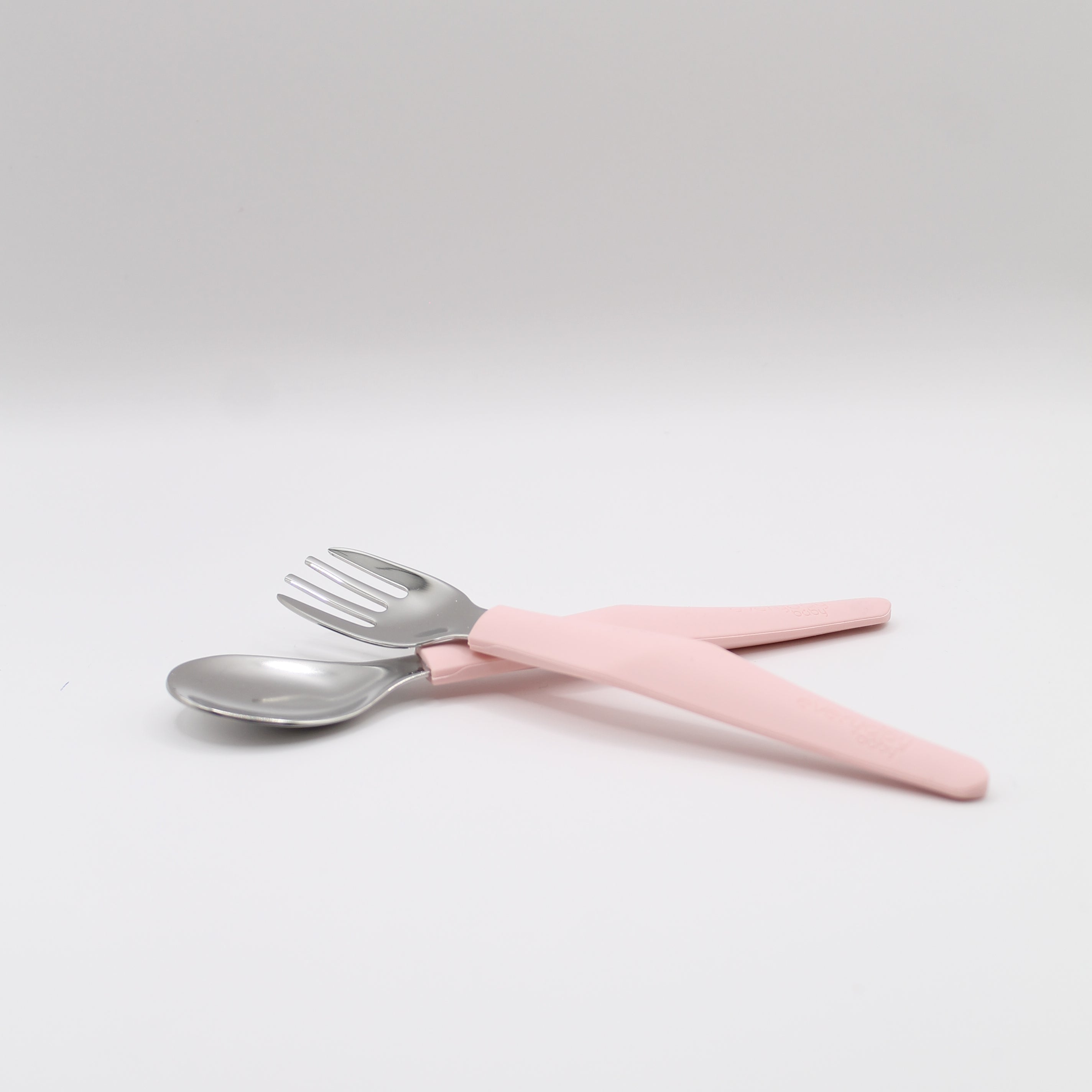 Children's cutlery in stainless steel and silicone