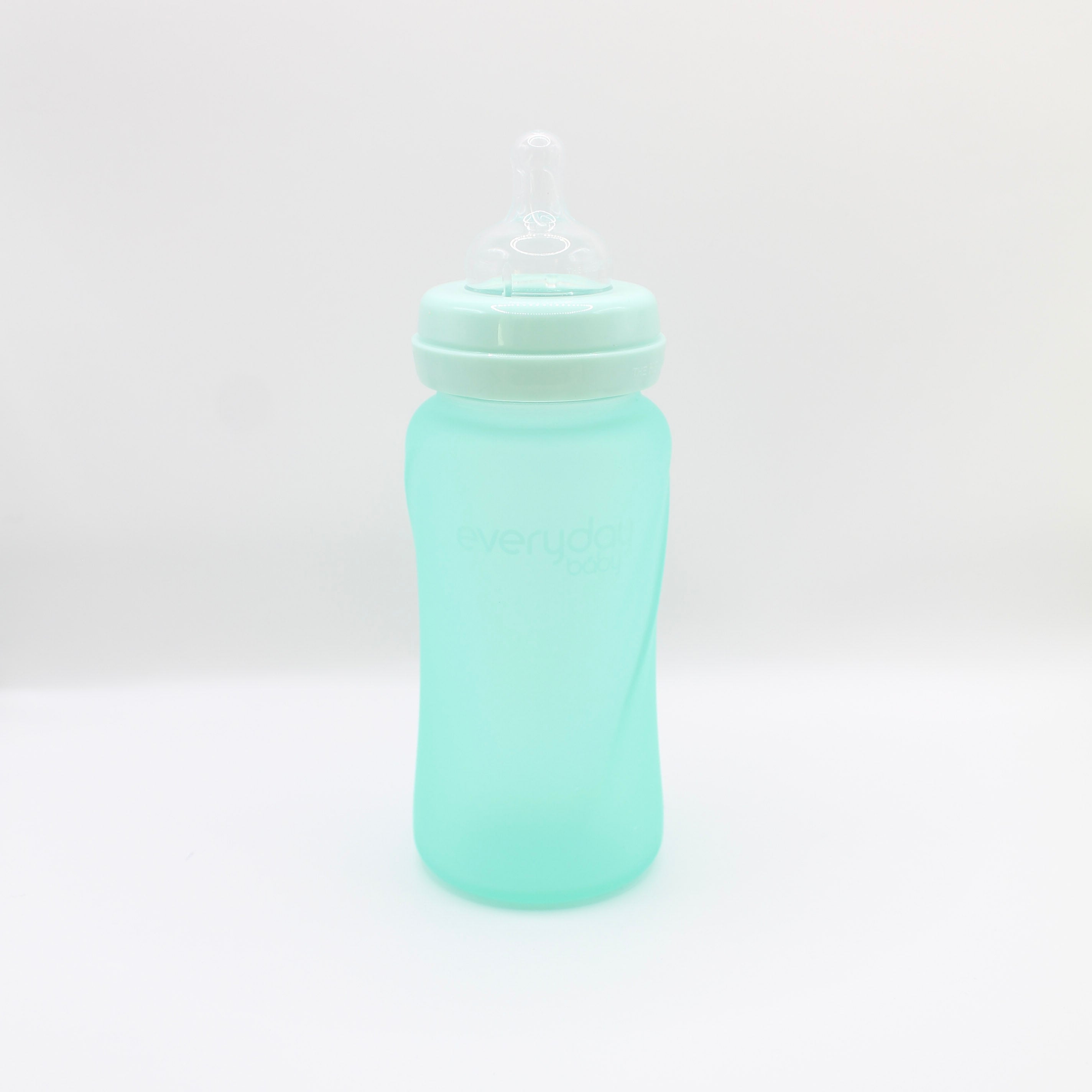 Nappflaska i Glas med silikon 240 ml