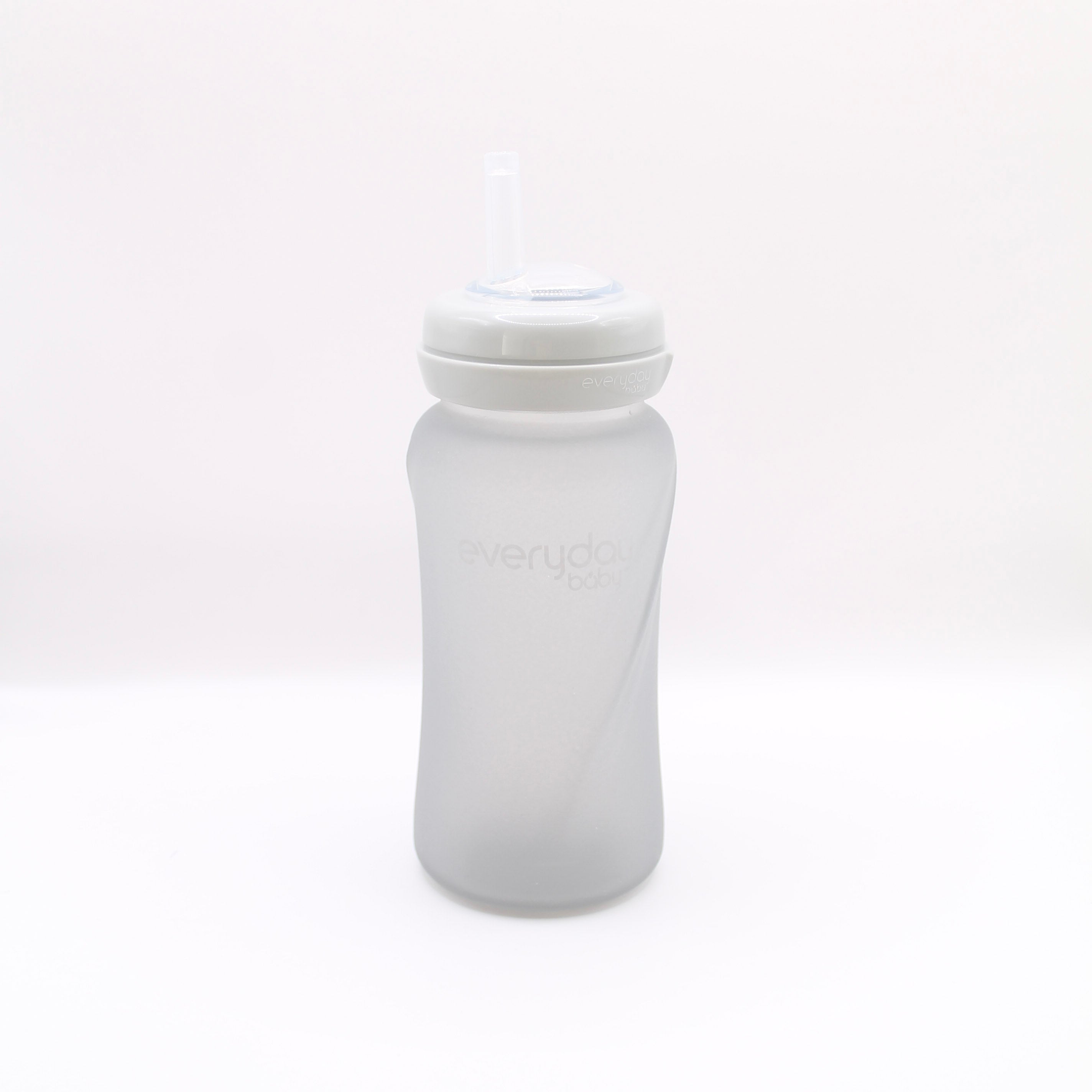Glass straw bottle with silicone