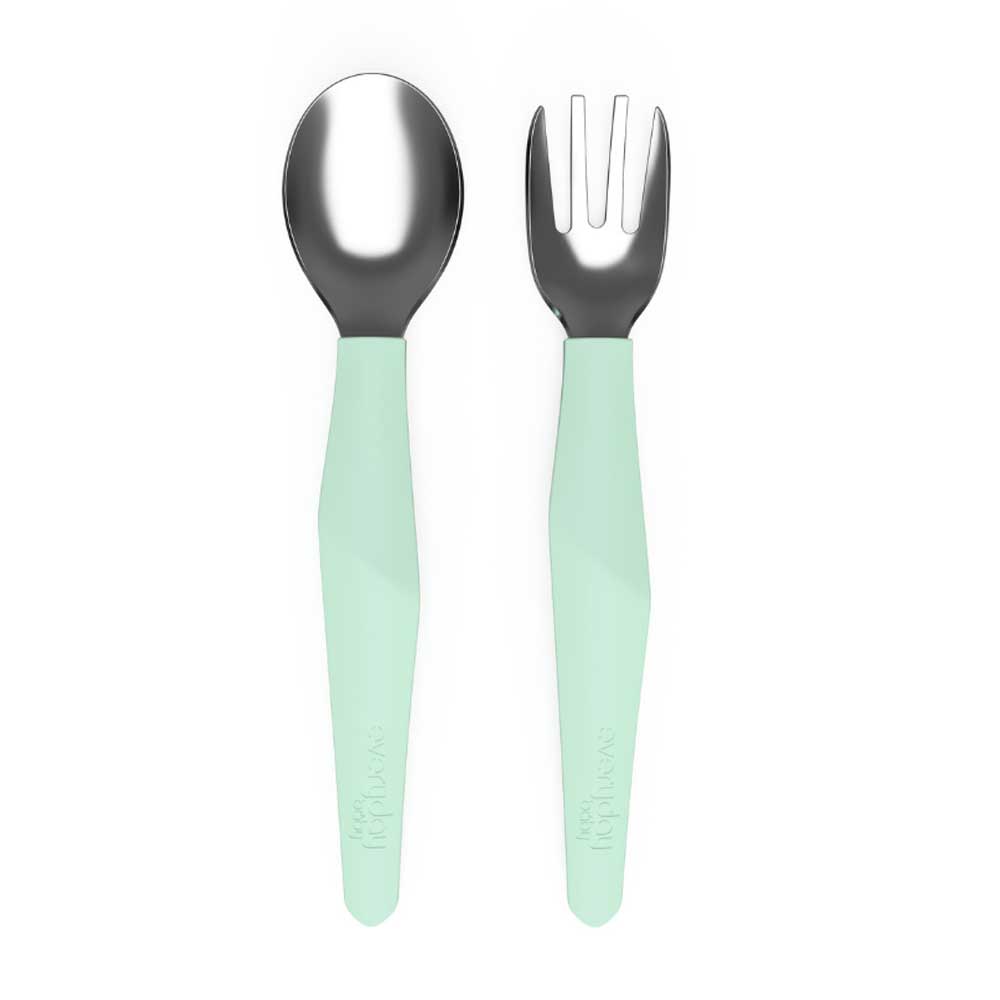 Children's cutlery in stainless steel and silicone - discontinued color