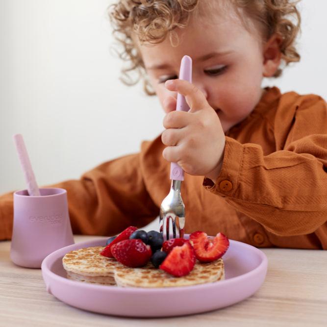 Children's cutlery in stainless steel and silicone - discontinued color