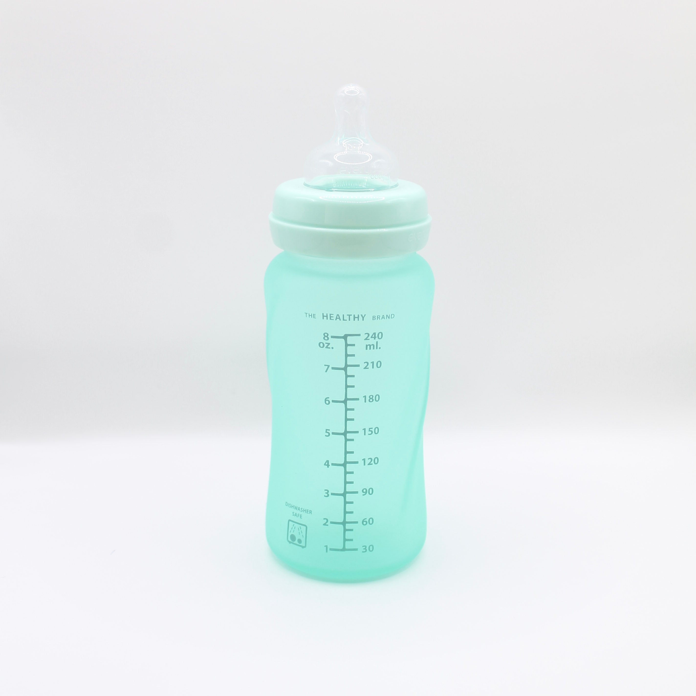 Nappflaska i Glas med silikon 240 ml