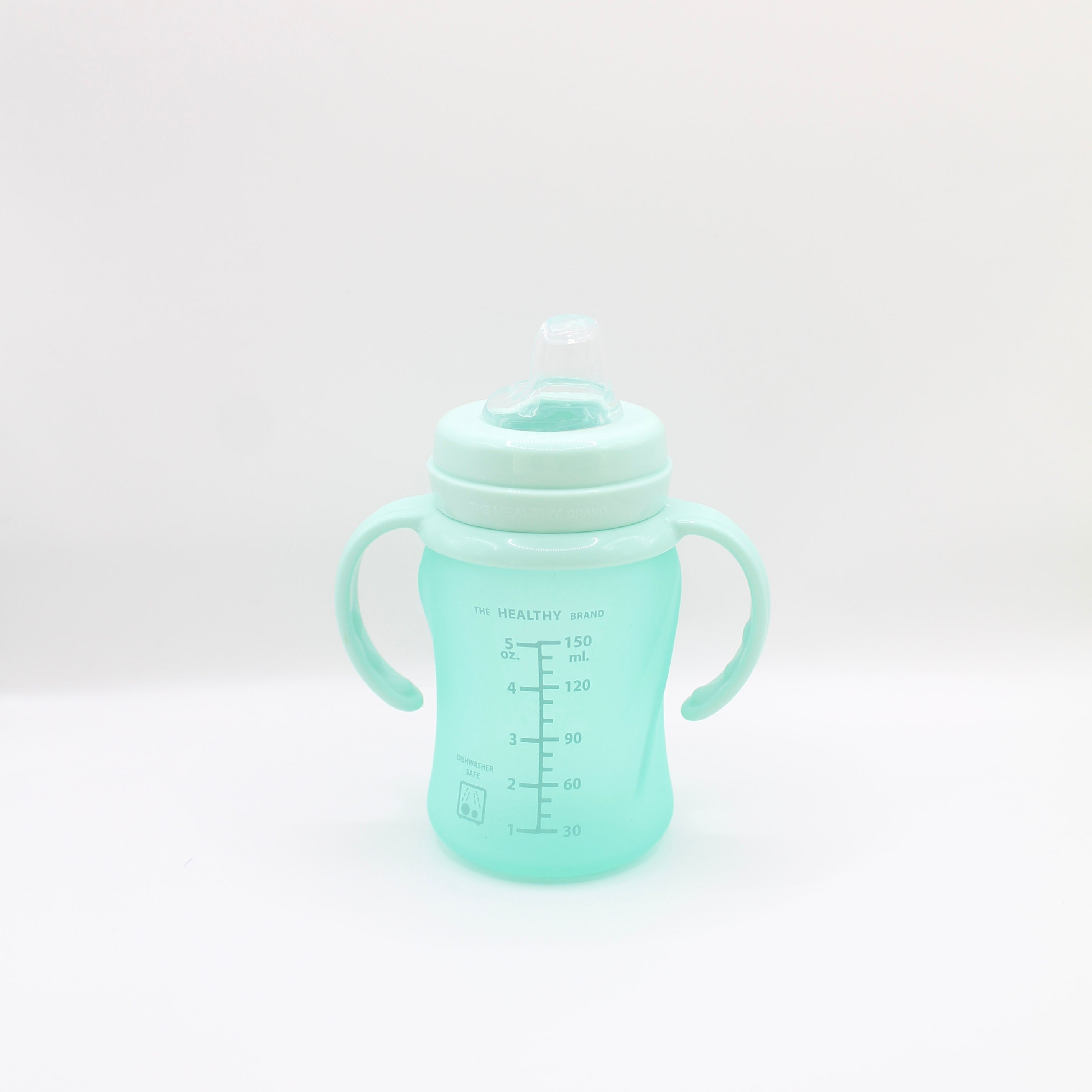 Glass sippy cup with silicone sleeve