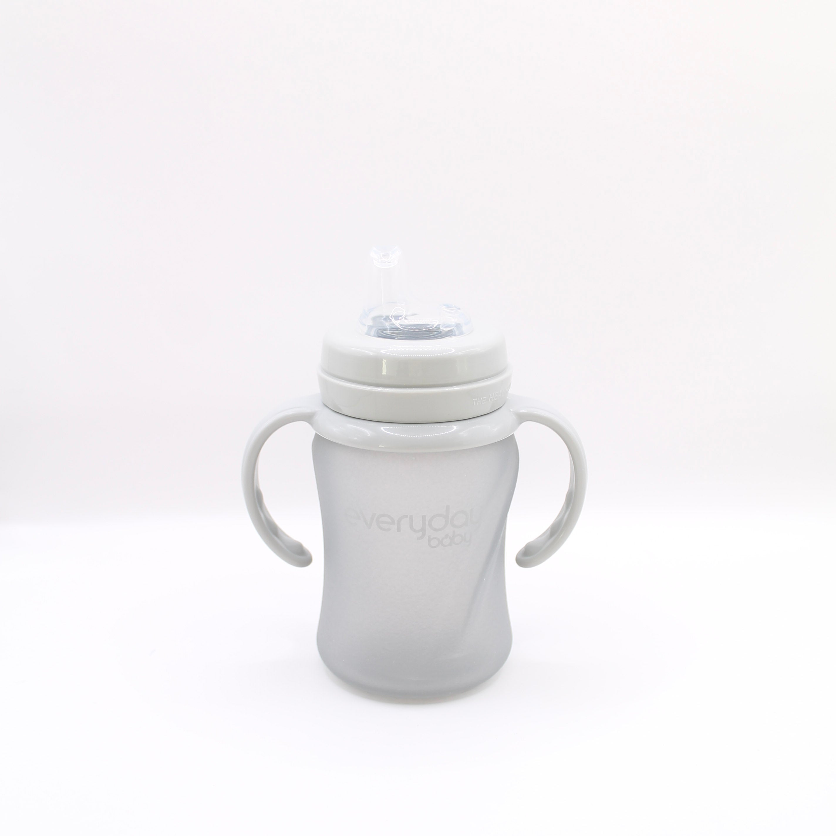 Glass sippy cup with silicone sleeve