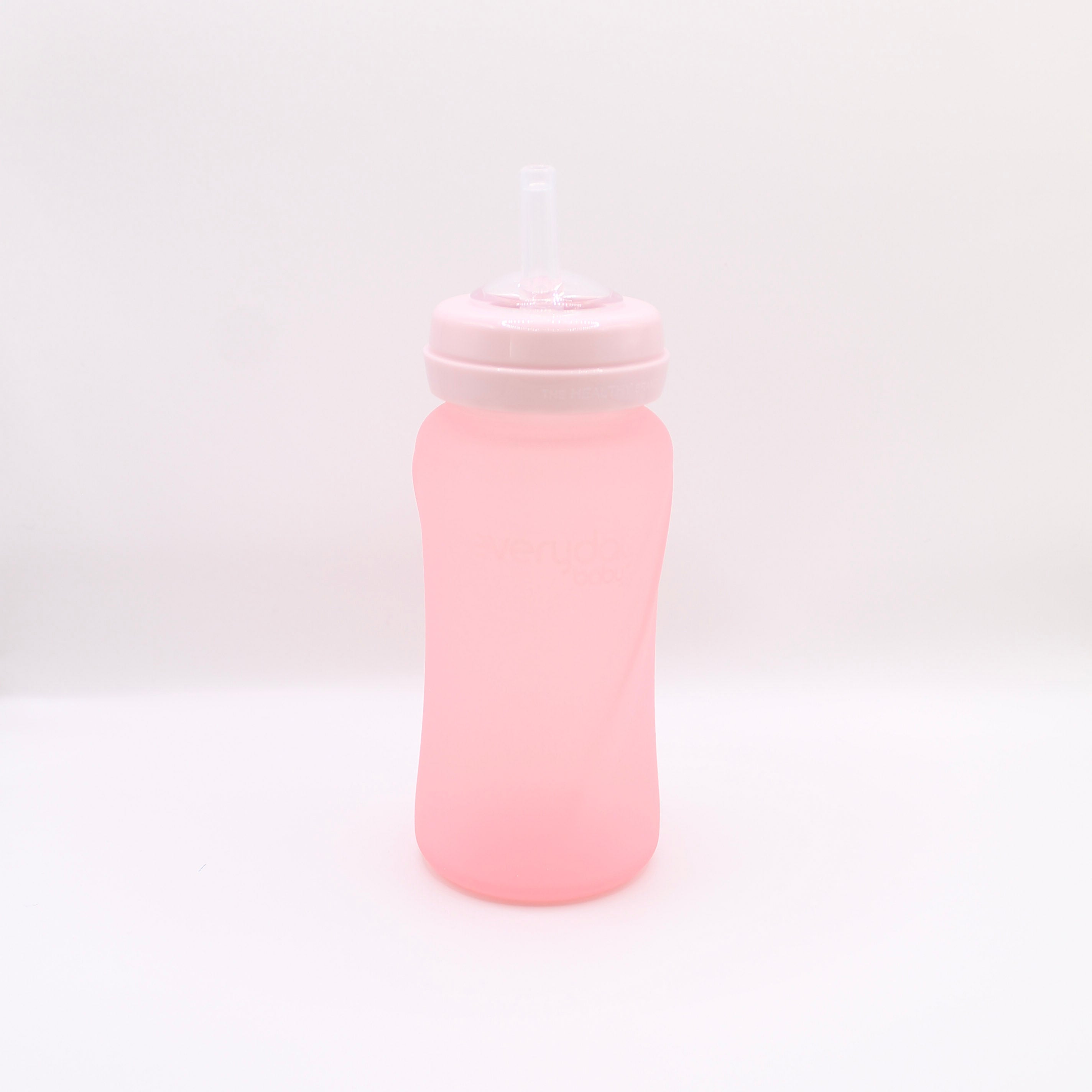 Glass straw bottle with silicone