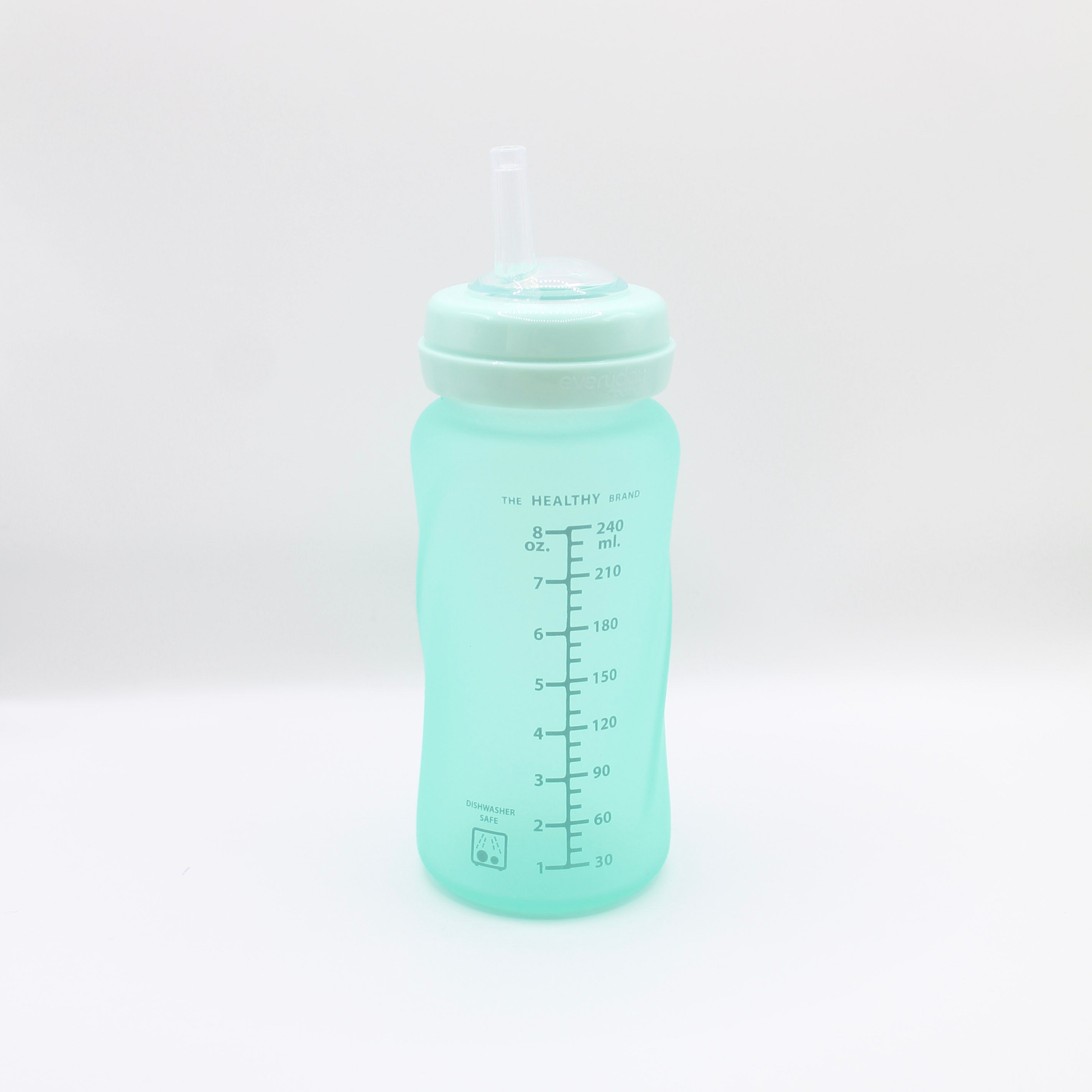 Glass straw bottle with silicone