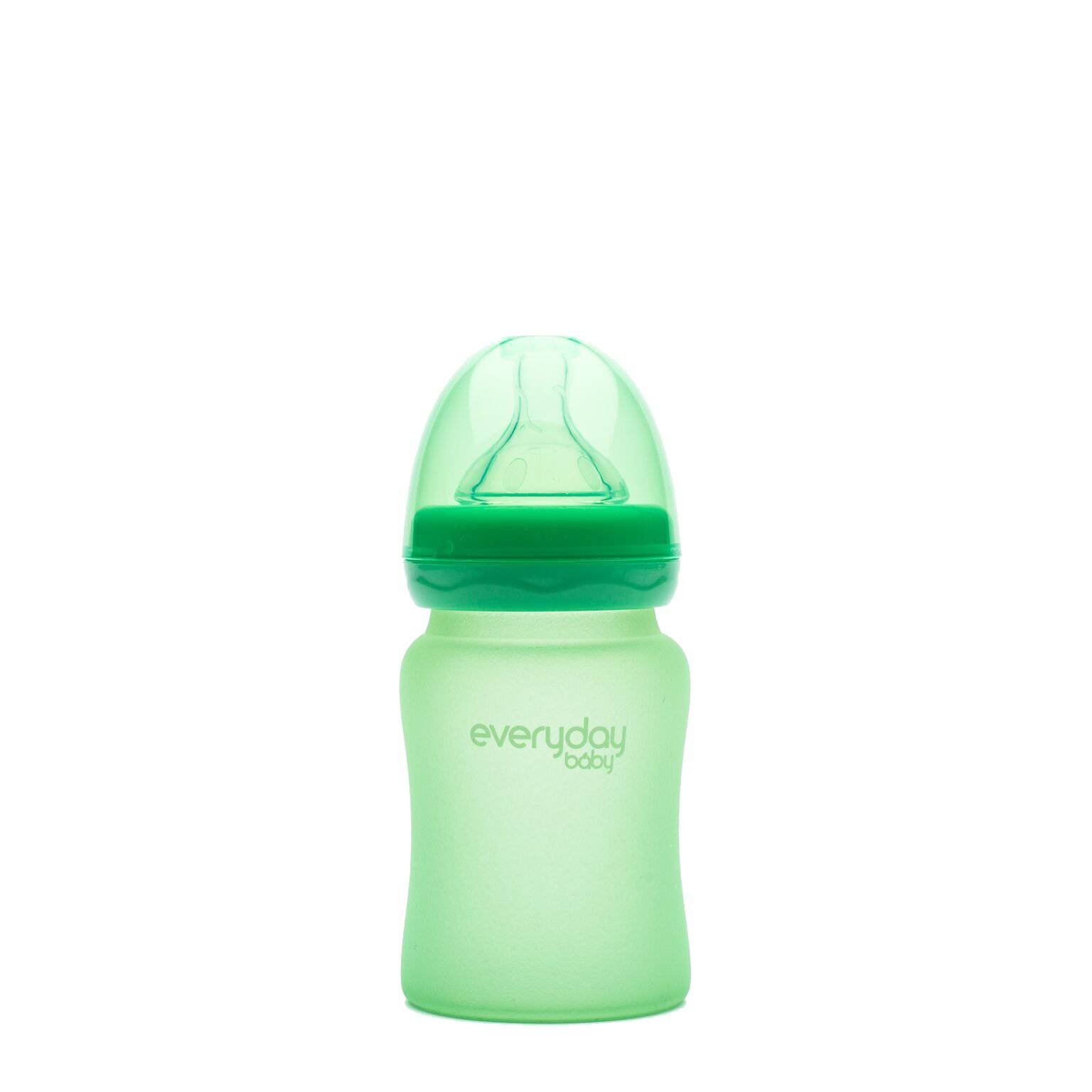 Glass Baby Bottle Heat Sensing 150 ml Green - Everyday Baby