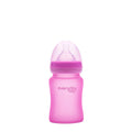 Glass Baby Bottle Heat Sensing 150 ml Cerise Pink - Everyday Baby