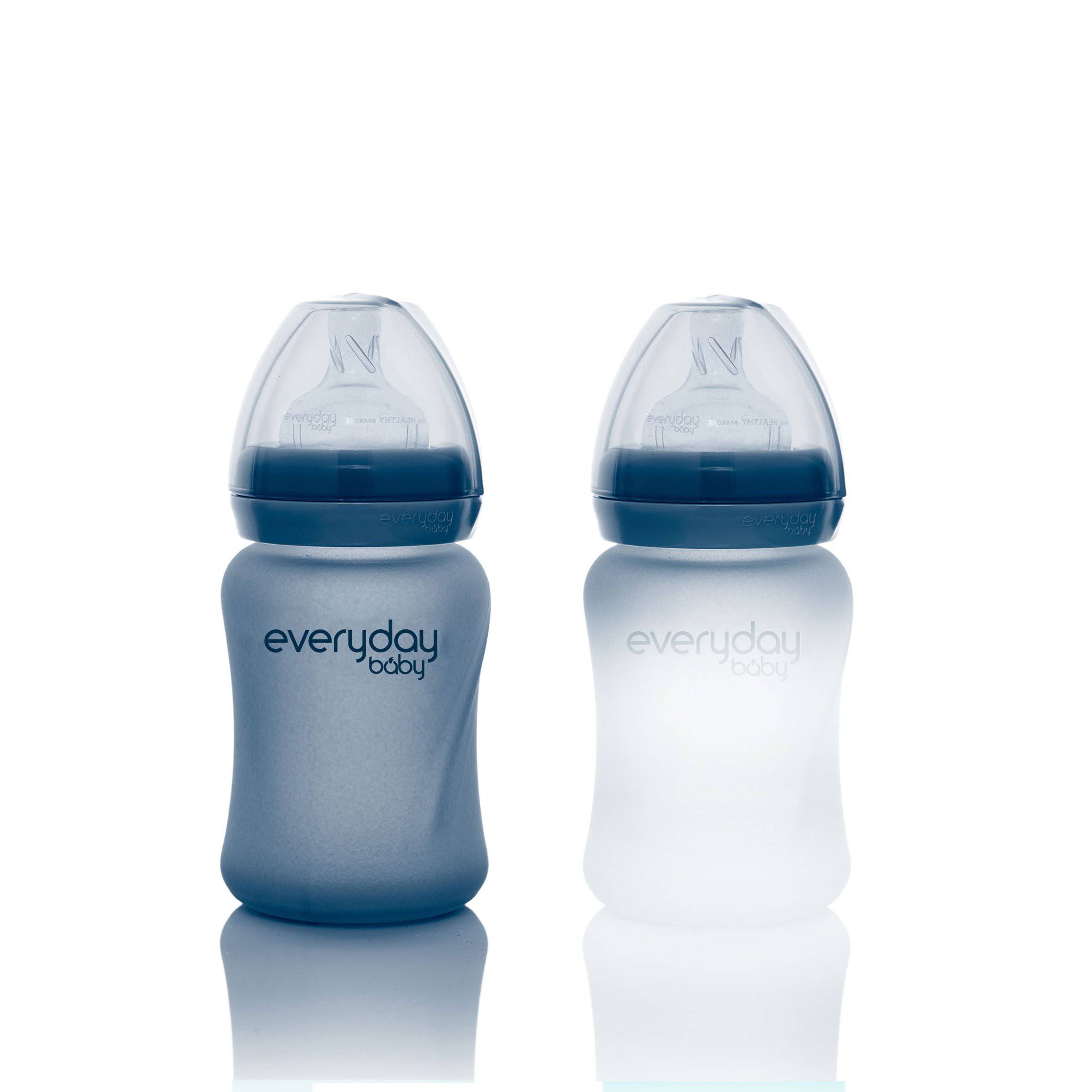 Glass Baby Bottle Heat Sensing Healthy + 150 ml Blueberry - Everyday Baby