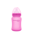 Glass Baby Bottle Heat Sensing Healthy+ 150 ml Pink - Everyday Baby