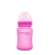 Glass Baby Bottle Heat Sensing Healthy+ 150 ml Pink - Everyday Baby