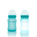 Glass Baby Bottle Heat Sensing Healthy + 150 ml Turquoise - Everyday Baby