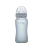 Glass Baby Bottle 240 ml Quiet Grey - Everyday Baby